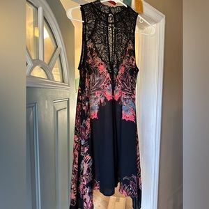 Free People flower and lace flowing dress.